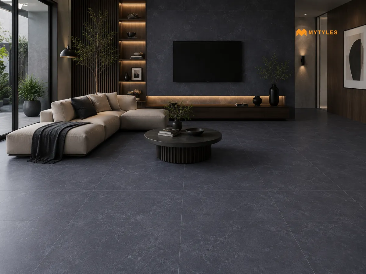 Blue Vitrified Matt Tile 